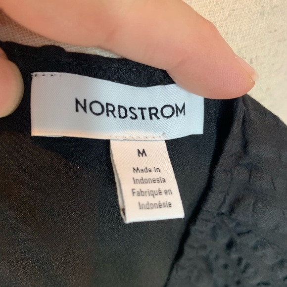 Nordstrom 100% Cotton Short Sleeve Crew Neck Midi Dress - Black - size Medium - Picture 7 of 7